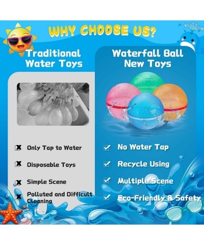 Reusable Water Balloons Quick Fill Self Sealing Refillable Water Bombs for Kids Adults Latex-Free Silicone Splash Water Ball ...