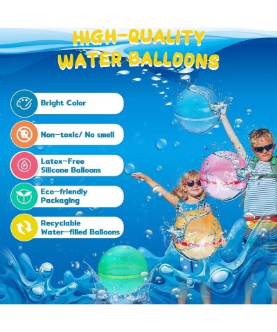 Reusable Water Balloons Quick Fill Self Sealing Refillable Water Bombs for Kids Adults Latex-Free Silicone Splash Water Ball ...