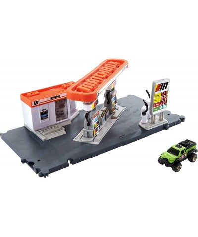 Action Drivers Airport Adventure & Action Drivers Fuel Station Playset for Kids 3 Years Old & Up with 1 1:64 Scale Vehicle Fi...