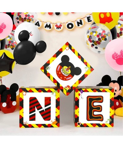 ONE Balloon Boxes Decorations for 1st Birthday 11Pcs Baby First Birthday Decor Mickey Mouse Cartoon Theme Set with 7 Balloons...