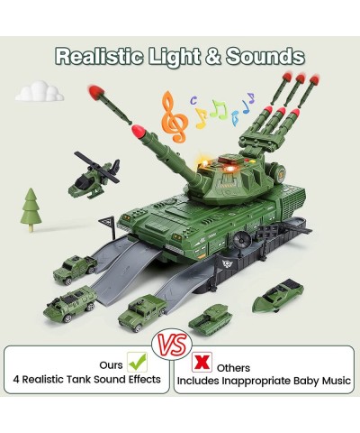 Tank Toys for 3 4 5 6 7 8 Year Old Boys - Army Toys Tank with 6PCS Alloy Die-Cast Army Vehicles Military Toy Tank with Light ...