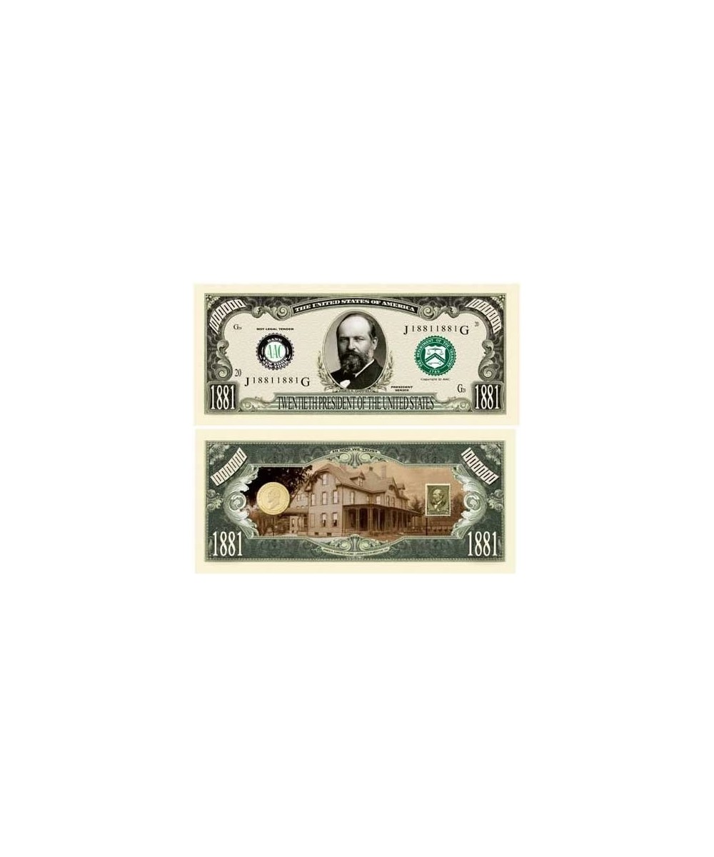 SET OF 5 BILLS-JAMES GARFIELD MILLION DOLLAR BILL $14.48 Gags & Practical Joke Toys