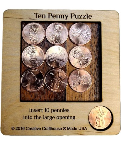 10 Penny Puzzle - A Circle Packing Problem - Ten Mint Pennies are Included $18.26 Brain Teaser Puzzles