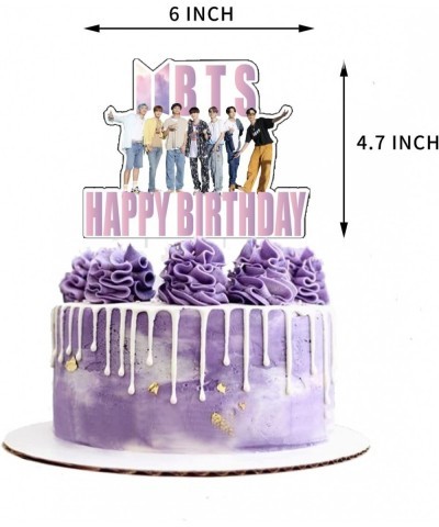 BTS Birthday Party Kit Supplies For Bangtan Boys includes Banner - 1 Cake Topper - 24 Cupcake Toppers - 16 Balloons - 40 Stic...