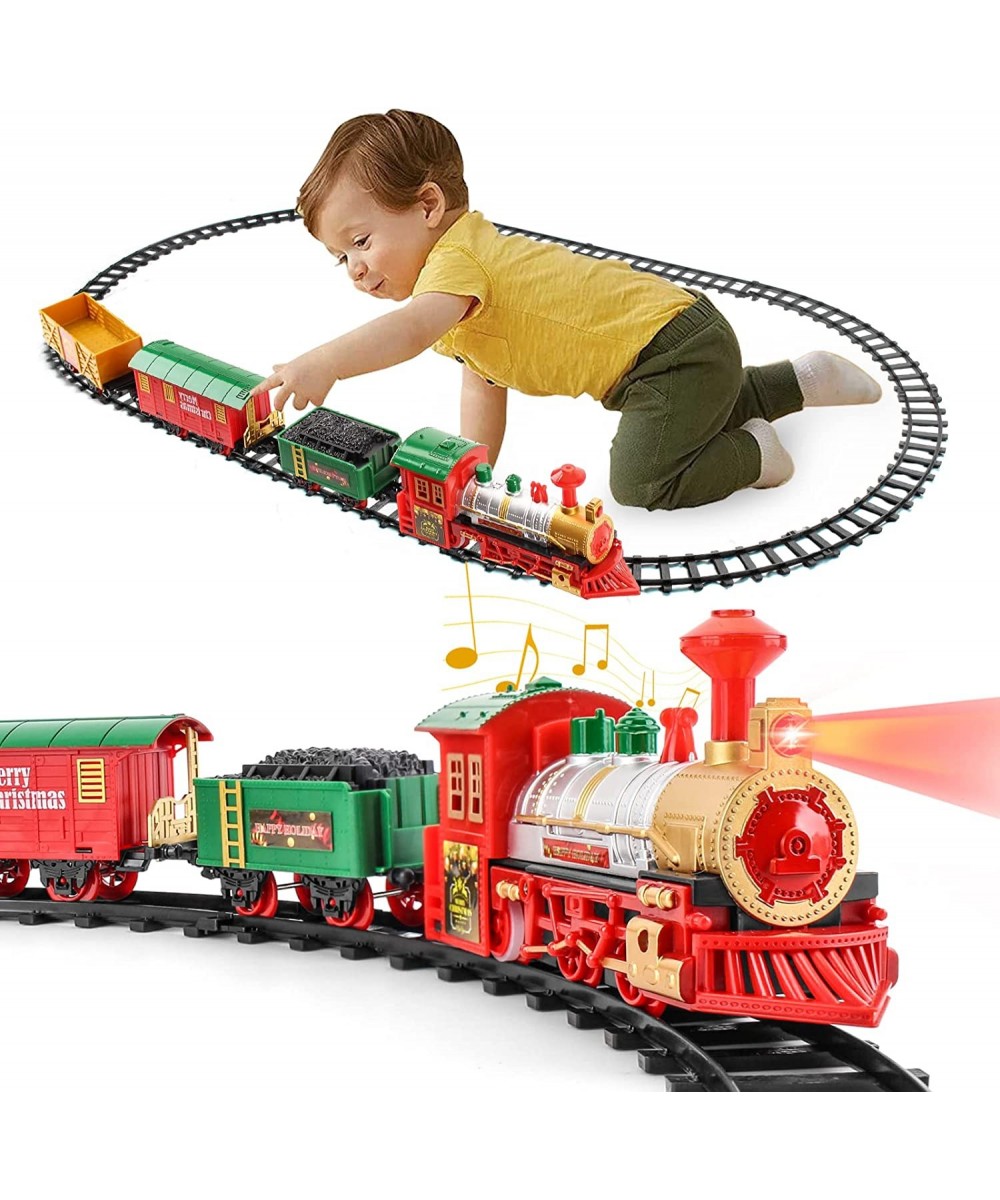 Christmas Train Set Train Set Around The Tree for Boys Girls with Light & Sound Train Tracks Set for 3 4 5 6 7 8+ Year Old Ki...