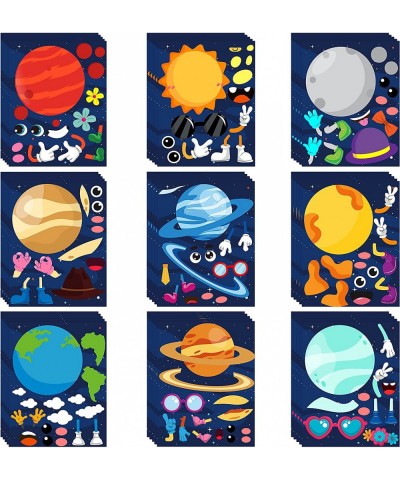 45pcs Make Your Own Planet Stickers Games 9 Planets Solar System Birthday Party Favor Stickers for Kids DIY Outer Space Make ...