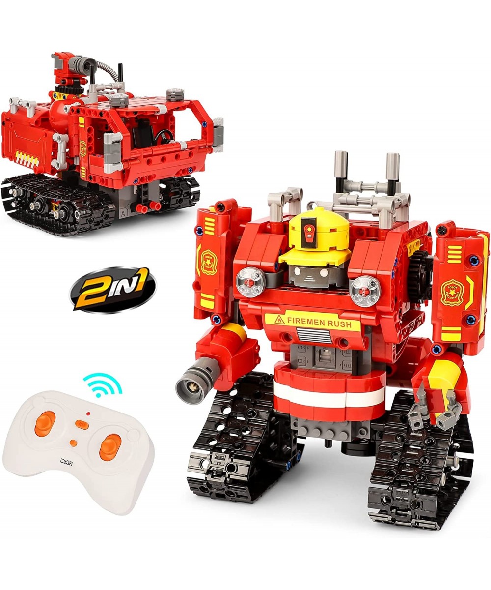 Remote Control Robot Building Kits Compatible with Lego Robots for Boys Ages 8-12 2 in 1 STEM Projects Firetruck for Kids Bir...