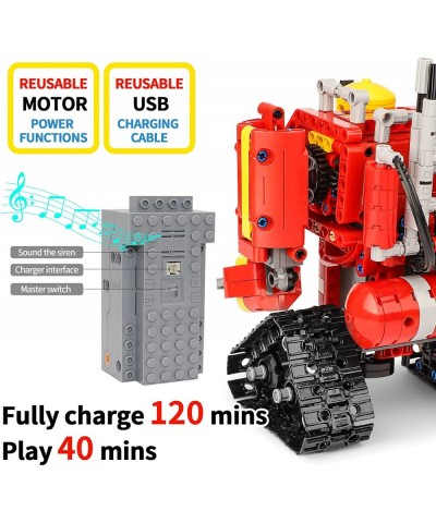 Remote Control Robot Building Kits Compatible with Lego Robots for Boys Ages 8-12 2 in 1 STEM Projects Firetruck for Kids Bir...