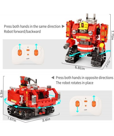 Remote Control Robot Building Kits Compatible with Lego Robots for Boys Ages 8-12 2 in 1 STEM Projects Firetruck for Kids Bir...