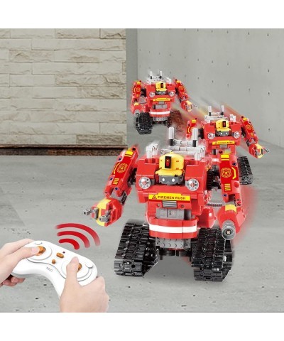 Remote Control Robot Building Kits Compatible with Lego Robots for Boys Ages 8-12 2 in 1 STEM Projects Firetruck for Kids Bir...