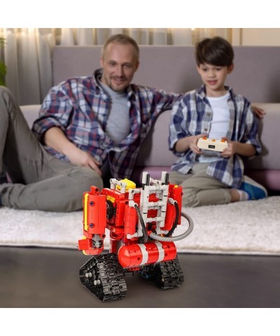 Remote Control Robot Building Kits Compatible with Lego Robots for Boys Ages 8-12 2 in 1 STEM Projects Firetruck for Kids Bir...