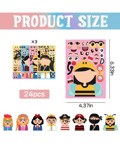 24 Pack Make a Face Stickers - Make Your Own Sticker DIY Make Creative Princess and Prince Face 700+ Stickers as Gift of Fest...