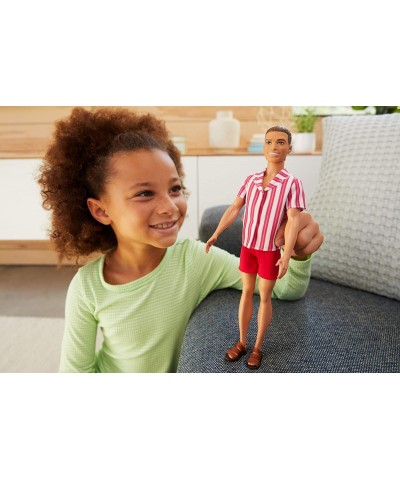 Ken 60th Anniversary Doll 1 in Throwback Beach Look with Swimsuit & Sandals for Kids 3 to 8 Years Old $34.84 Dolls