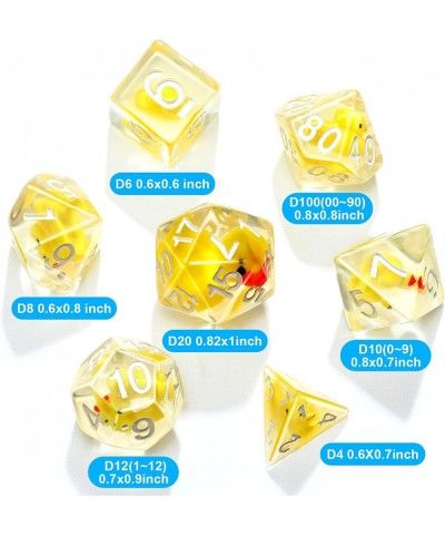 14-Die Rubber Ducks Dice Resin Polyhedral Dice Set Filled with Animal Ice Duck Dice Cool Rubber Ducks Dice Translucent Cute D...