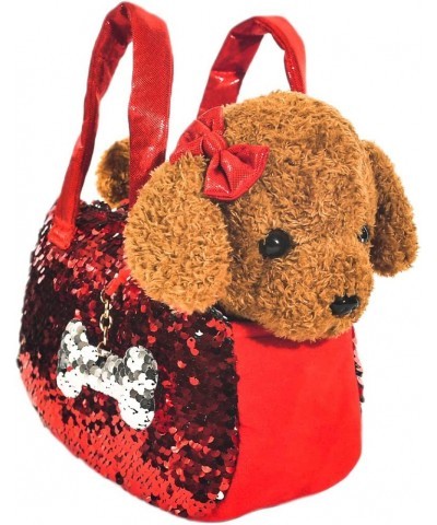 Plush Dog Pet Carrier Set with Purse with Reversible Sequins & Charm - Labradoodle Stuffed Animal Puppy for Girls - Cute Plus...