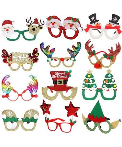 12Pcs Cute Christmas Glasses Costume Glitter Photos Booth Eyeglasses for Christmas Parties Holiday Favors . $26.77 Kids' Part...