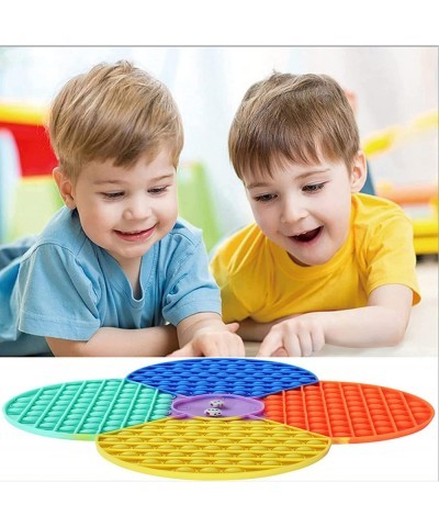 Big Size 2-4 Players Petal Shaped Fidget Toy Pop Chess Board Game with 2 Dices Pop Rainbow Fidget Popper Toy Push Bubble Fidg...