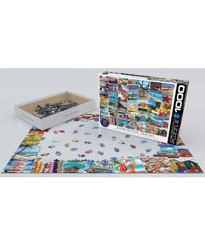 Beaches Globetrotter Jigsaw Puzzle (1000 Piece) Blue $41.58 Jigsaw Puzzles