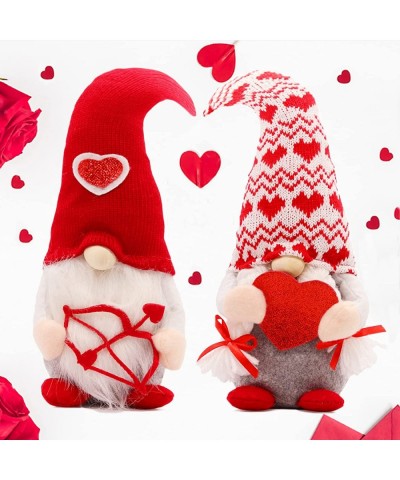 2pcs Valentines Day Gnomes Plush Handmade Decor Decoration Plushie Home Office Table Valentine Scandinavian Tomte Ornaments S...