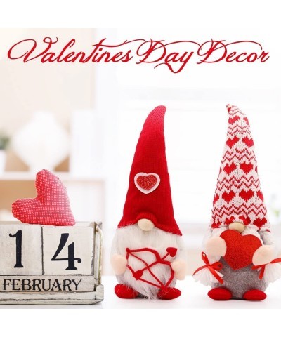 2pcs Valentines Day Gnomes Plush Handmade Decor Decoration Plushie Home Office Table Valentine Scandinavian Tomte Ornaments S...