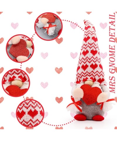 2pcs Valentines Day Gnomes Plush Handmade Decor Decoration Plushie Home Office Table Valentine Scandinavian Tomte Ornaments S...