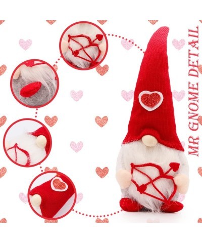 2pcs Valentines Day Gnomes Plush Handmade Decor Decoration Plushie Home Office Table Valentine Scandinavian Tomte Ornaments S...