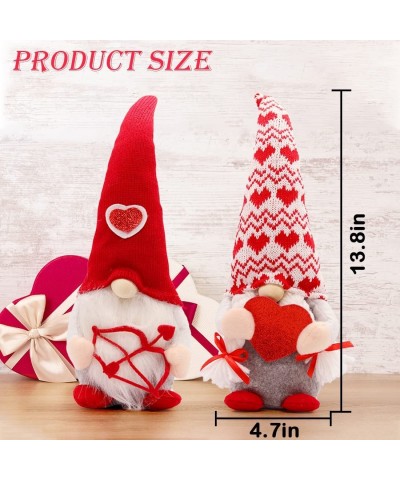 2pcs Valentines Day Gnomes Plush Handmade Decor Decoration Plushie Home Office Table Valentine Scandinavian Tomte Ornaments S...