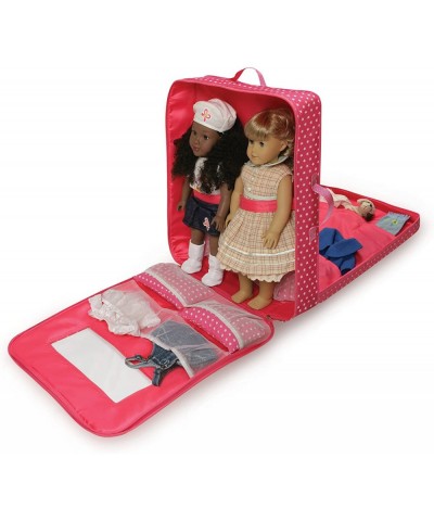 Double Trolley Doll Carrier with Two Sleeping Bags and Pillows (fits18 inch Dolls) Pink/White $63.04 Doll Accessories