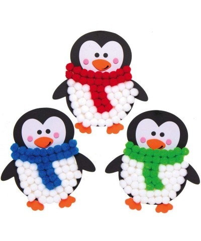 AX356 Penguin Pom Pom Decoration Kits - Pack of 5 Christmas Tree Ornmanets for Kids Arts and Crafting Activities $16.34 Kids'...