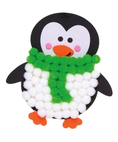 AX356 Penguin Pom Pom Decoration Kits - Pack of 5 Christmas Tree Ornmanets for Kids Arts and Crafting Activities $16.34 Kids'...