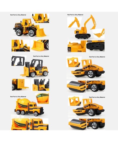 Small Construction Toys 6Pcs Construction Vehicles Trucks Kids Birthday Gifts Play Vehicle Toy Toddlers Boys Kid Toys Mini Ca...