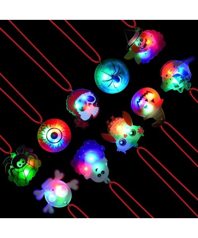 Halloween LED Light Up Neckalce for Kids Adults Flashing Necklace Birthday Party Favors Blinking Soft Rubber Decorations Asso...