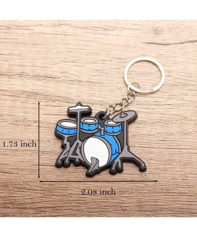 18 Pcs Miniature Musical Instrument Keychains Metal Key Rings with Assorted Creative Rubber Instrument for Music Party Favors...