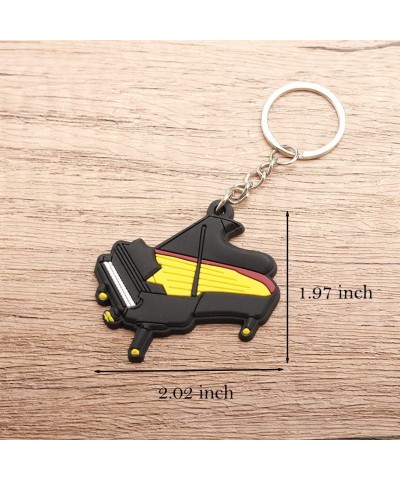 18 Pcs Miniature Musical Instrument Keychains Metal Key Rings with Assorted Creative Rubber Instrument for Music Party Favors...