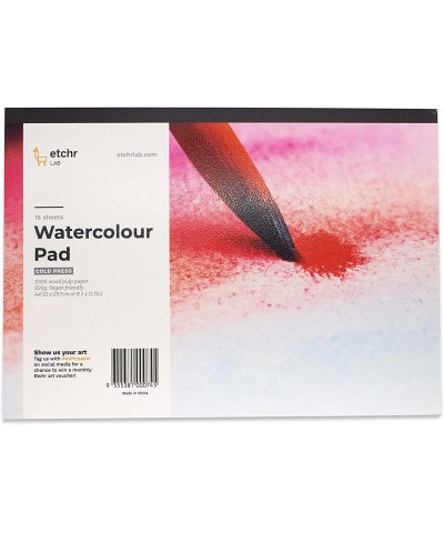 Wood Pulp Watercolor Block - A4 Watercolor Block Cold Press - Watercolor Journal Block - Watercolor Paper 16 Pages - Cold Pre...