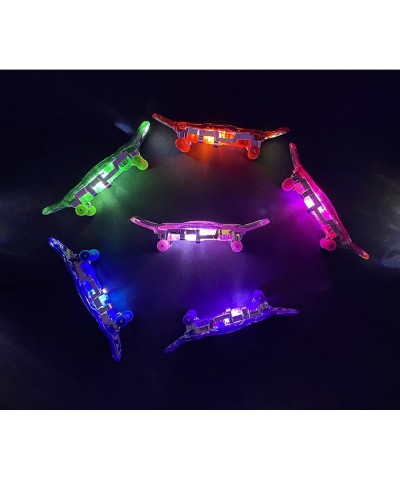 Lighted-Up Finger Skateboards - Finger Board Toys for Kids - Set of 6 Toy - Mini Skateboard Pack 6pcs - Gifts for Children Fi...