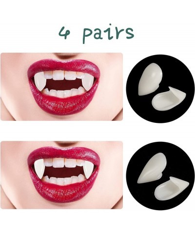 4 Pairs Vampire Fangs Fake Teeth with Teeth Pellets for Cosplay Props White (13 mm 15 mm) $19.33 Gags & Practical Joke Toys