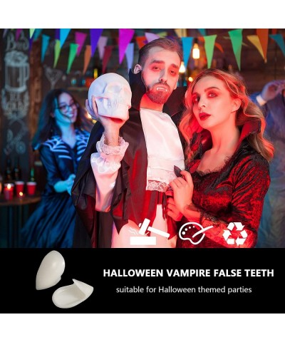 4 Pairs Vampire Fangs Fake Teeth with Teeth Pellets for Cosplay Props White (13 mm 15 mm) $19.33 Gags & Practical Joke Toys