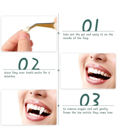 4 Pairs Vampire Fangs Fake Teeth with Teeth Pellets for Cosplay Props White (13 mm 15 mm) $19.33 Gags & Practical Joke Toys