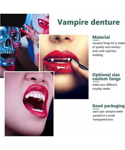 4 Pairs Vampire Fangs Fake Teeth with Teeth Pellets for Cosplay Props White (13 mm 15 mm) $19.33 Gags & Practical Joke Toys