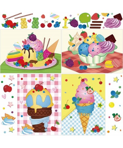 24 Sheets Make Your Own Stickers Ice Cream Party Games Mix and Match Dessert Decals Favor Supplies for Kids DIY Ice Cream Sti...