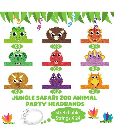 24 Pcs Dinosaur Birthday Party Hats for Kids Dinosaur Headbands Dinosaur Paper Party Crown for Boys Girls Dinosaur Theme Deco...