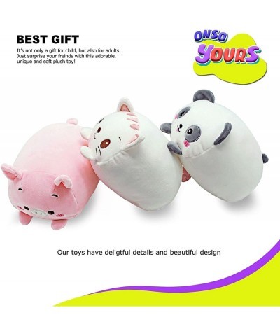 Plush Toys Set 3Pcs Stuffed Animals with Panda Pig and Cat Creative Decoration Cuddly Plush Pillows 9" for Kids Girls Boys (P...