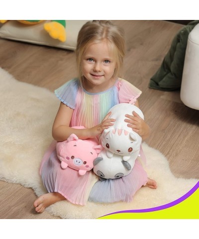 Plush Toys Set 3Pcs Stuffed Animals with Panda Pig and Cat Creative Decoration Cuddly Plush Pillows 9" for Kids Girls Boys (P...