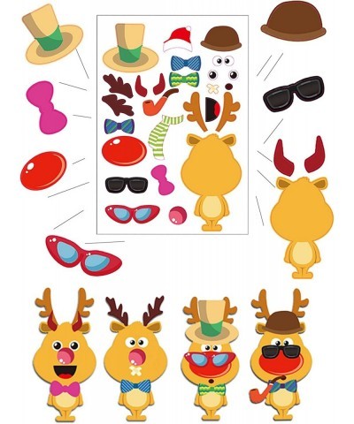 12 Sheets Christmas Stickers for Kids Crafts Party Games Christmas Make Your Own Face Stickers Activities Sticker for Kids Bo...