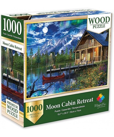 Majestic 1000 Piece Wooden Jigsaw Puzzle Moon Cabin Retreat $27.38 Jigsaw Puzzles