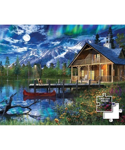 Majestic 1000 Piece Wooden Jigsaw Puzzle Moon Cabin Retreat $27.38 Jigsaw Puzzles