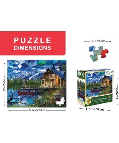 Majestic 1000 Piece Wooden Jigsaw Puzzle Moon Cabin Retreat $27.38 Jigsaw Puzzles