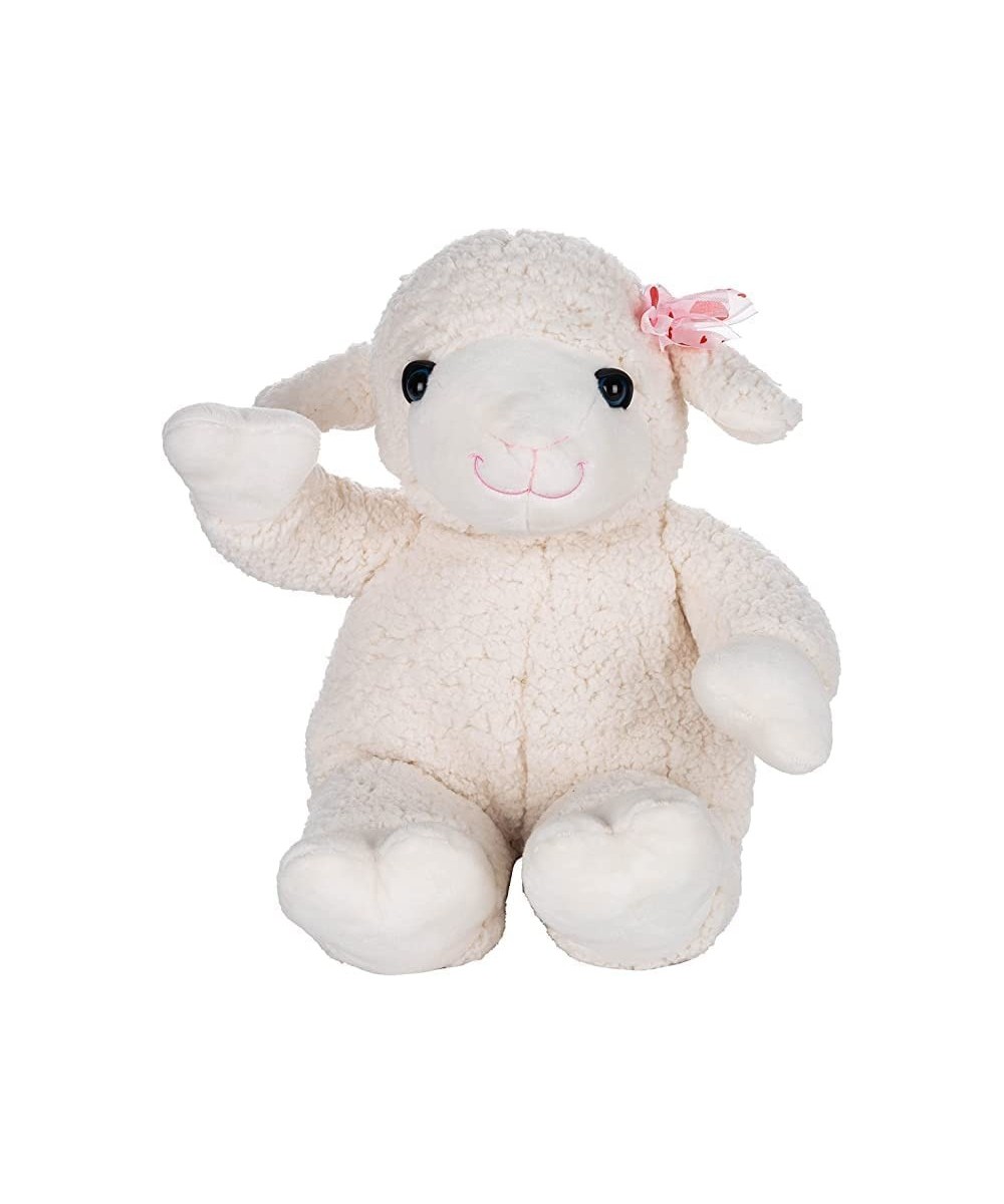 Lamb Stuffed Animal with Pink Bow Cuddly Lamb Plush Toy Lovely Fluffy Sutffed Sheep Great Gift for Kids Girls (16”) $22.38 St...