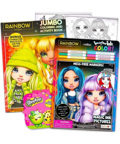 Rainbow High Coloring And Activity Book Bundle For Girls ~ Rainbow High Coloring Puzzles And Games Set For Kids With Shopkins...